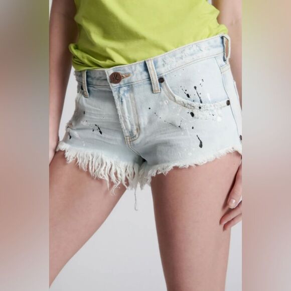 One Teaspoon cut off shorts Bonitas jean shorts Florence paint splatter. 32. New - Picture 1 of 15